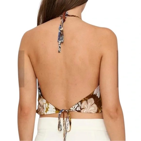 Guess Women's Blue & Brown Paisley V-Neck Cami Top - Picture 2 of 13